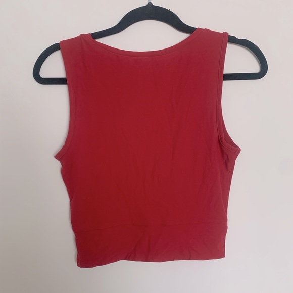 NWOT Red Crop Tank Top with Twist Front - Picture 2 of 3